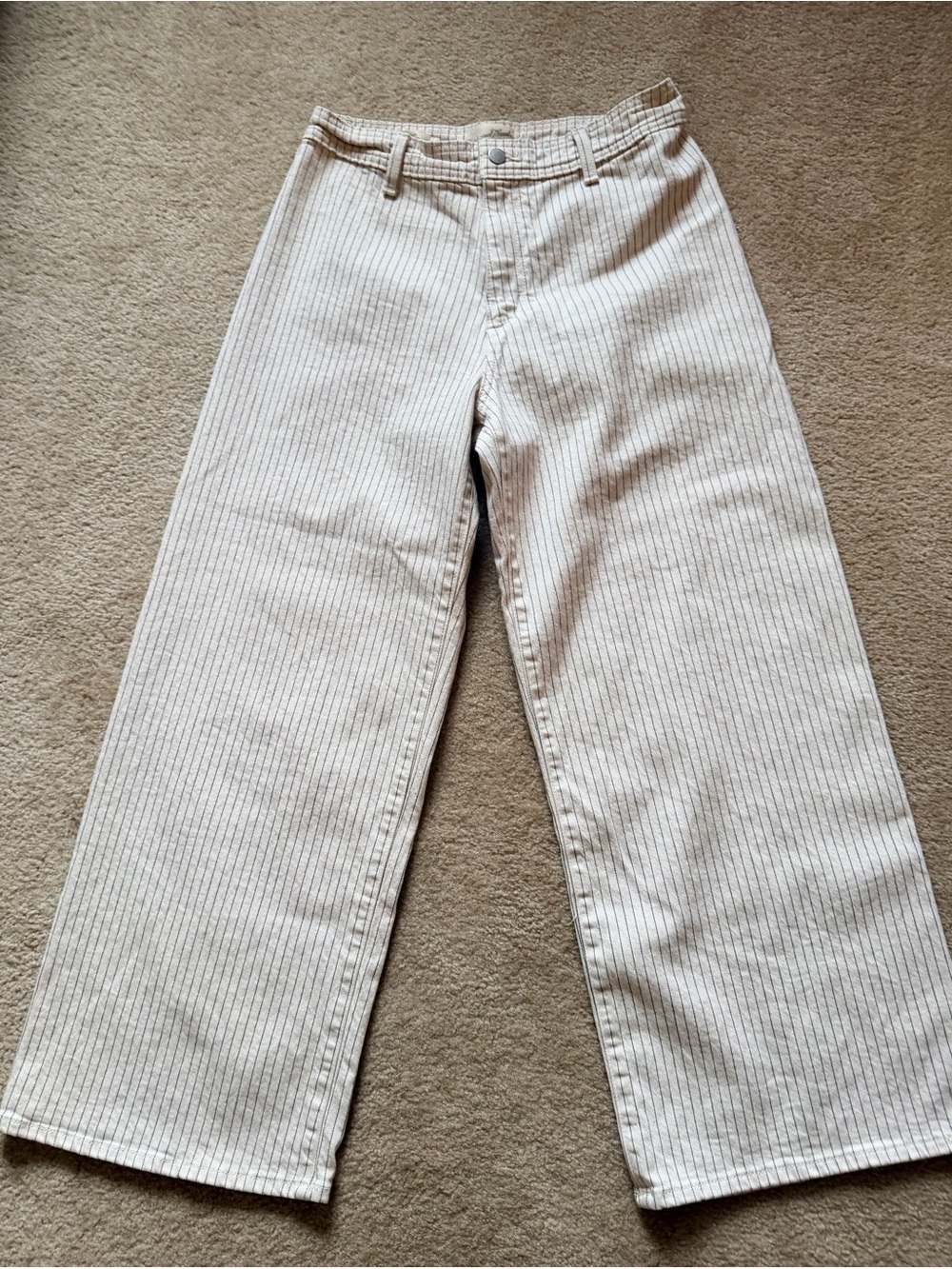 Universal Thread Sailor Wide Leg Pants White & Grey Size 10R